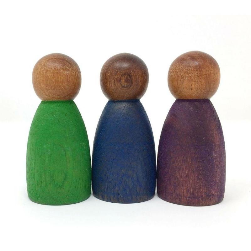 3 Dark Wood Nins – Cold Colors Dolls