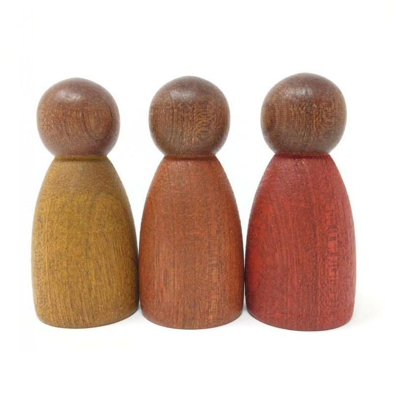 3 Dark Woodens Nins – Warm Colors Dolls