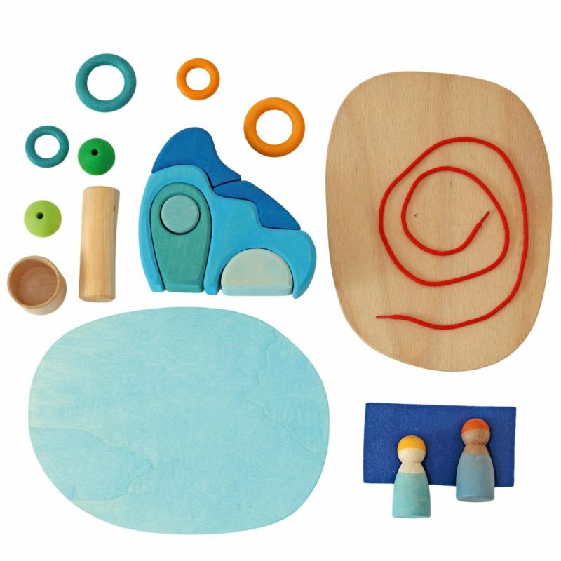 By The Water – Wooden Small World Play Set Blocks & Building