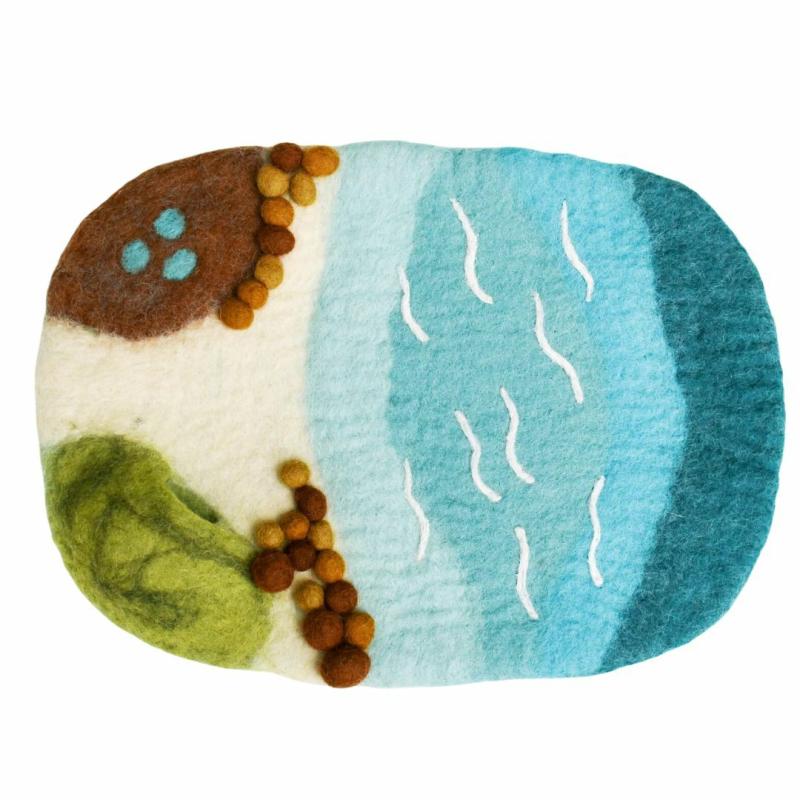 Felted Ocean And Shoreline Play Mat Summer Nature Table