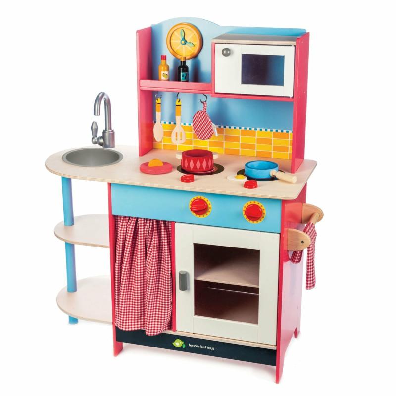 Grand Wooden Play Kitchen Pretend Play