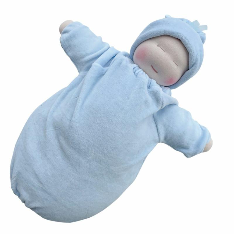 Heavy Baby Weighted Waldorf Doll – Blue Bunting With Light Skin Tone Waldorf Dolls