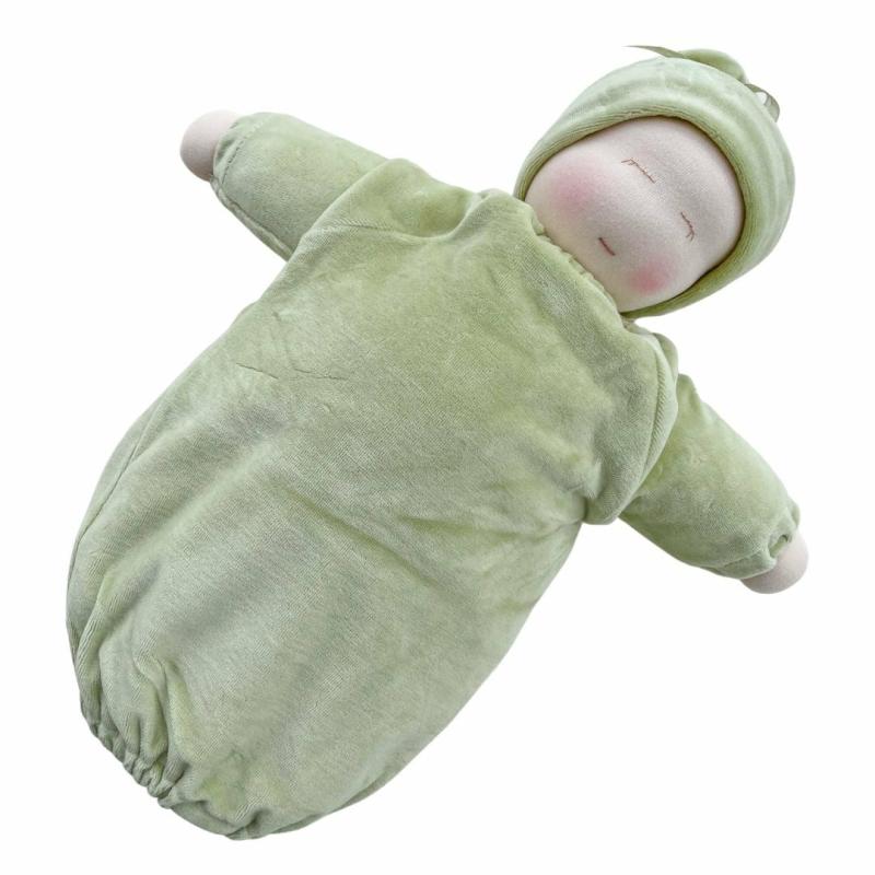 Heavy Baby Weighted Waldorf Doll – Sage Bunting With Light Skin Tone Waldorf Dolls