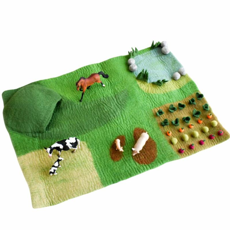 Large Felted Farm Play Mat Summer Nature Table