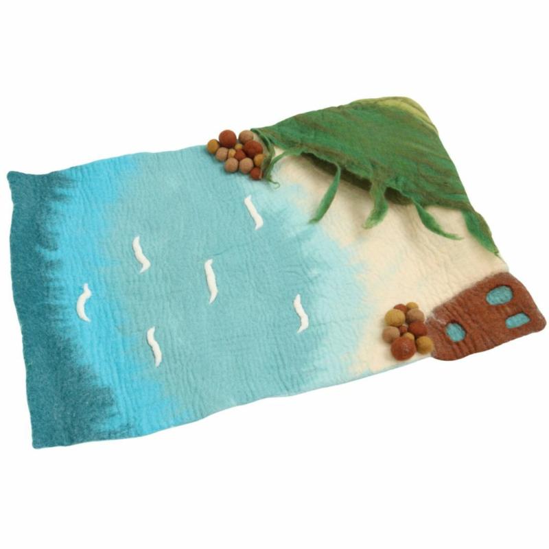 Large Felted Ocean And Shoreline Play Mat Summer Nature Table