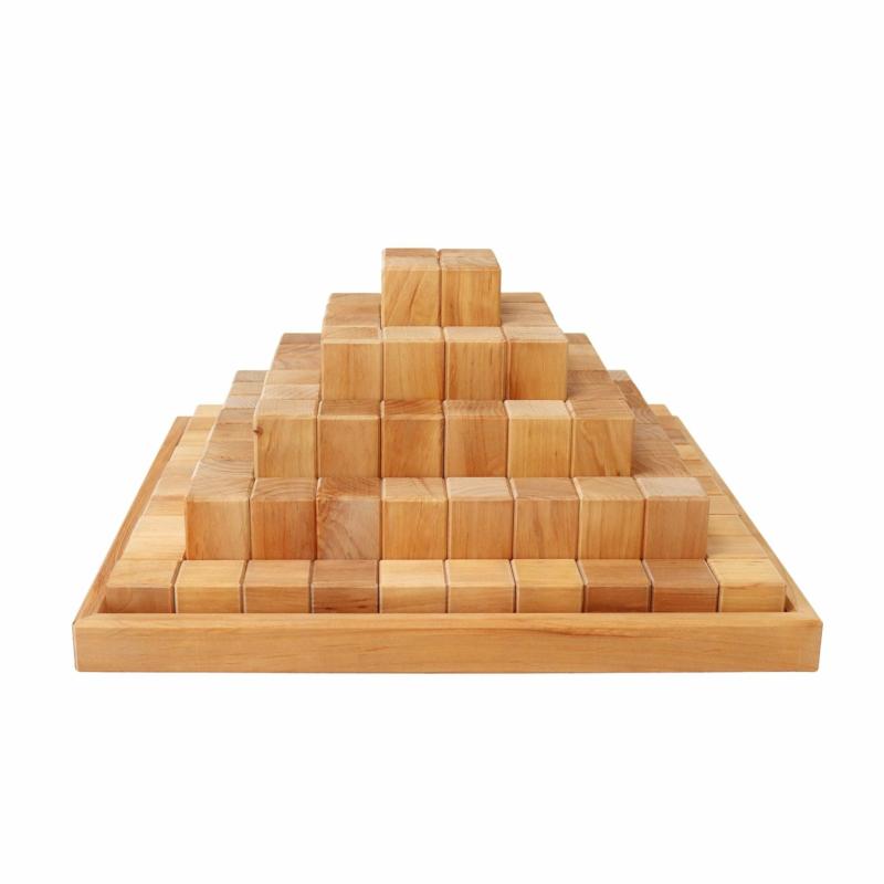 Large Natural Wooden Stepped Pyramid Blocks & Building