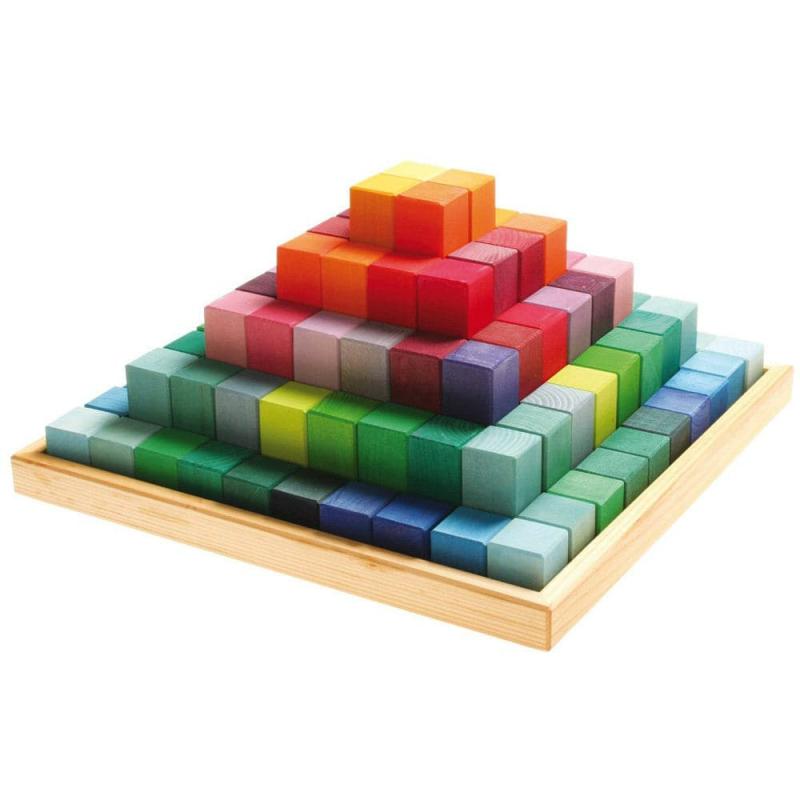 Large Stepped Pyramid Wooden Math Blocks Blocks & Building