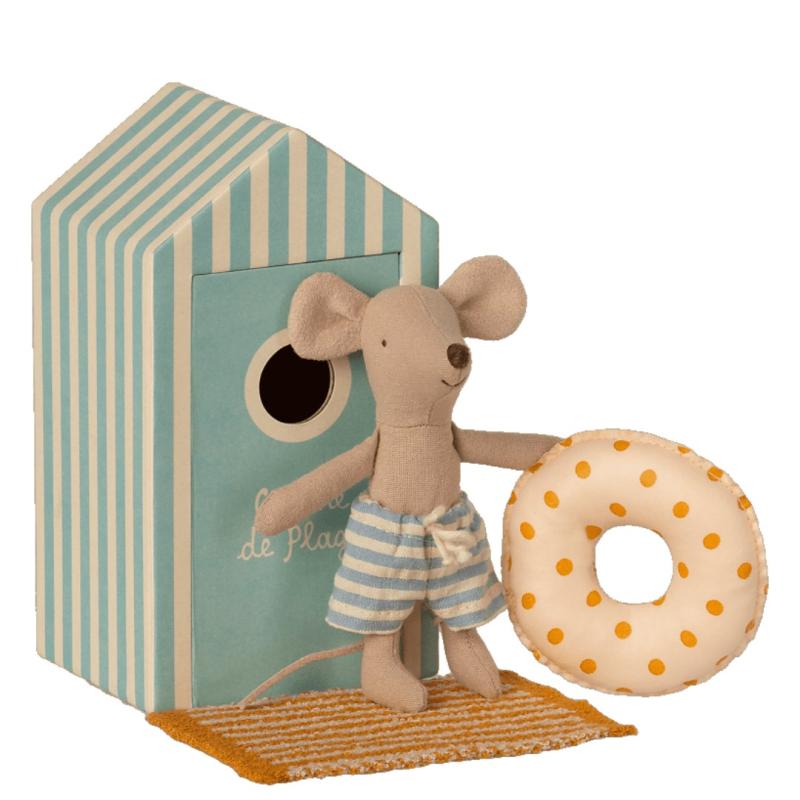 Little Brother Mouse In A “Cabin De Plage” Cabana Pretend Play