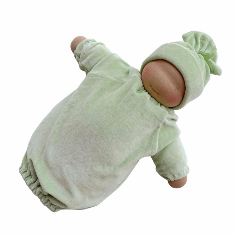 Little Heavy Baby Waldorf Doll – Sage Bunting With Medium Skin Tone Dolls