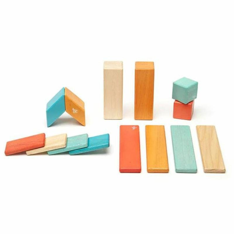 Magnetic Wooden Blocks – 14 Piece Set Sunset Blocks & Building