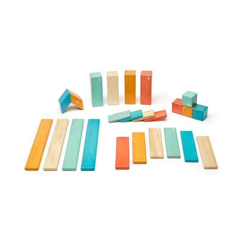 Magnetic Wooden Blocks – 24 Piece Set Sunset Blocks & Building