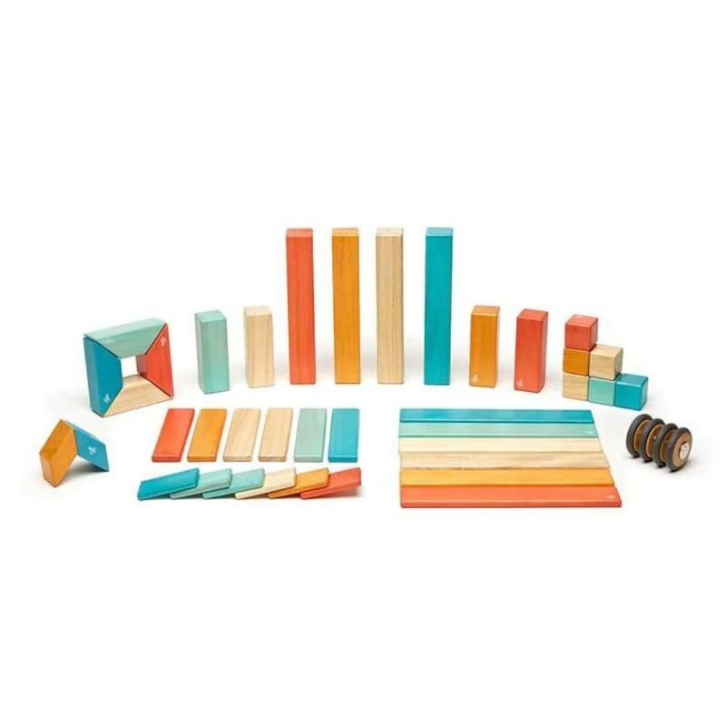 Magnetic Wooden Blocks – 42 Piece Set Sunset Blocks & Building