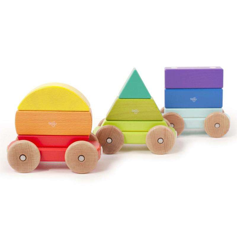 Magnetic Wooden Shape Train Blocks & Building