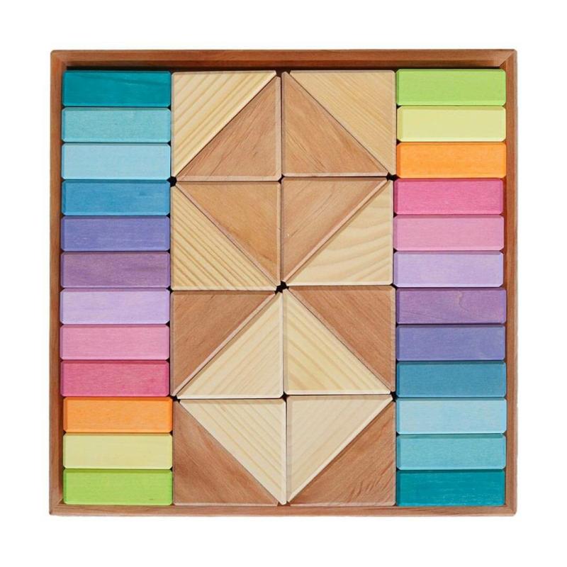 Pastel Duo Wooden Block Set Blocks & Building