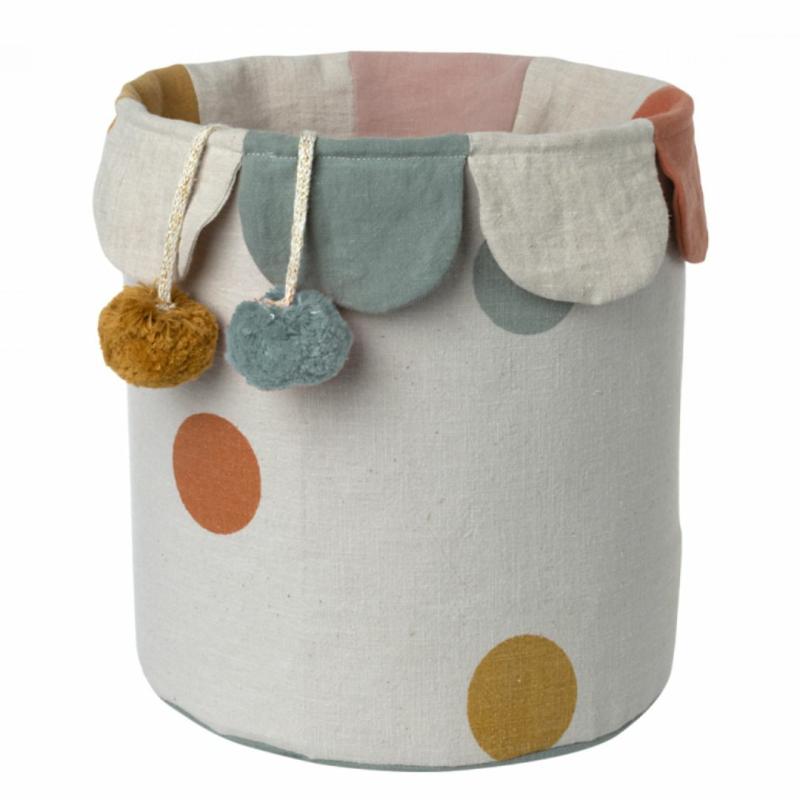 Polka Dot Basket – Chinos Green Dolls & Dollhouses