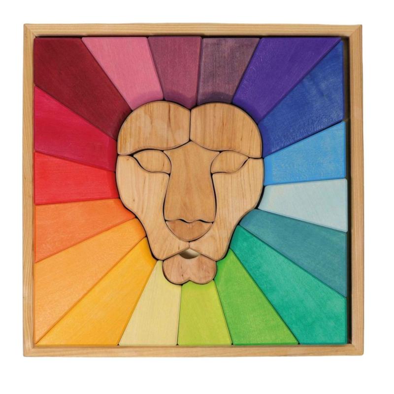 Rainbow Lion Wooden Puzzle Blocks & Building