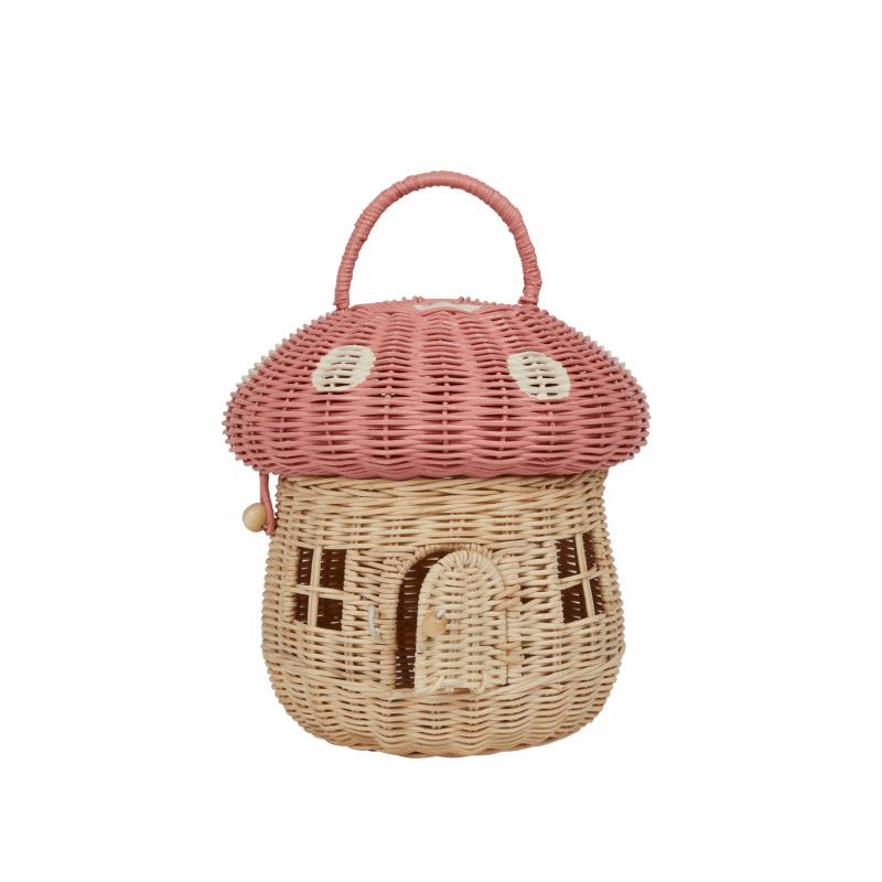 Rattan Toadstool Basket And Purse Waldorf Essentials