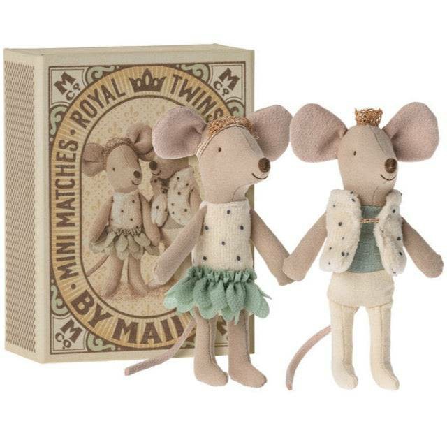 Royal Twin Mice In Matchbox Pretend Play