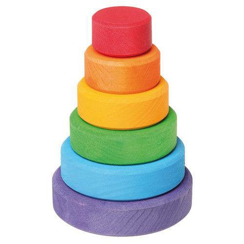 Small Wood Rainbow Stacking Tower Blocks & Building