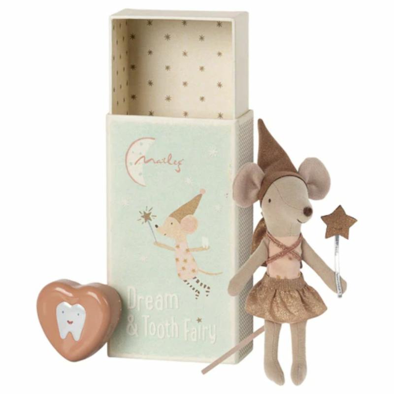 Tooth Fairy Mouse In Matchbox With Tooth Box – Rose Dolls & Dollhouses