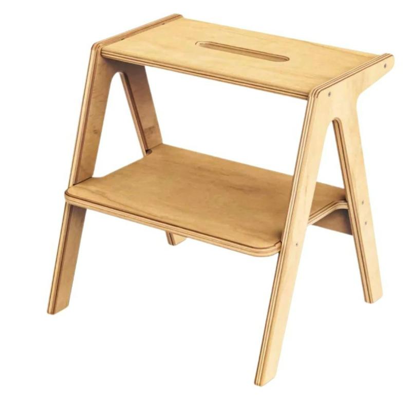 Two-Step Wooden Step Stool – Natural Waldorf Essentials