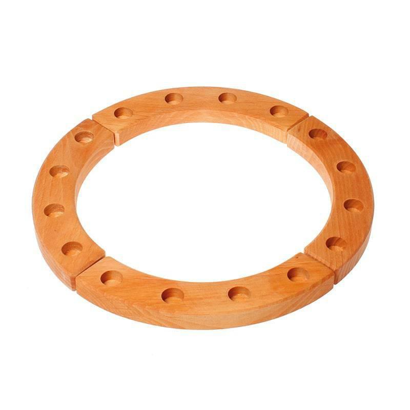 Waldorf Wooden Birthday Ring – 16 Holes Summer Nature Table