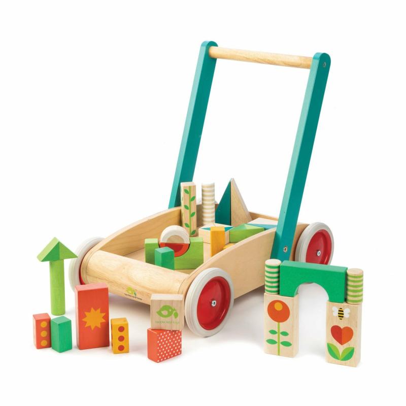 Wooden Baby Walker And Garden Blocks Set Blocks & Building