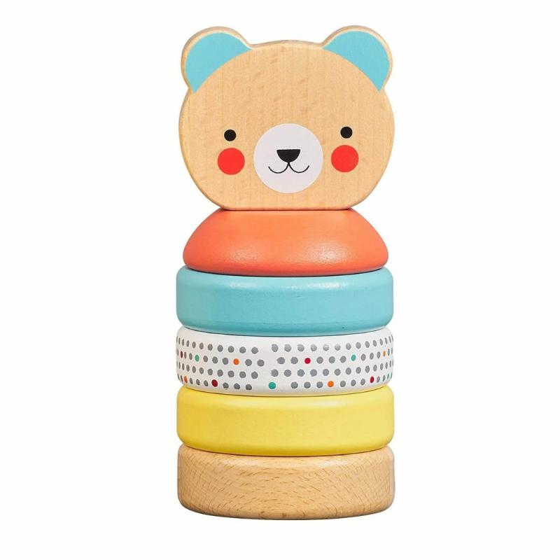 Wooden Happy Bear Stacking Toy Blocks & Building