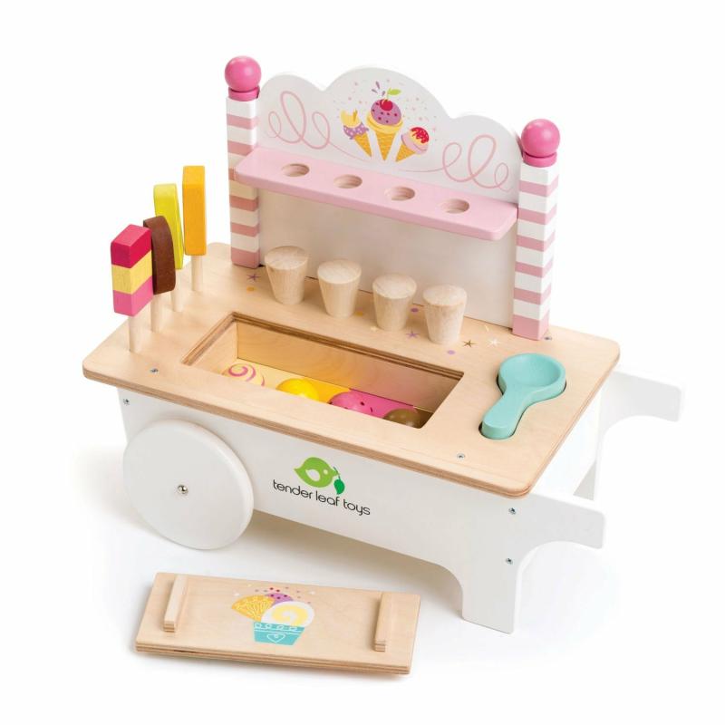 Wooden Ice Cream Cart Play Set Kitchen & House Play