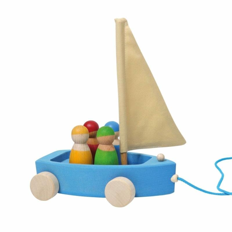 Wooden Land Yacht And Four Peg Friends Active Play