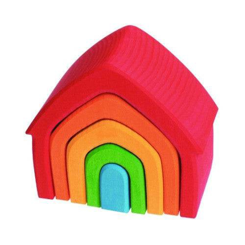 Wooden Rainbow Nesting House Blocks & Building