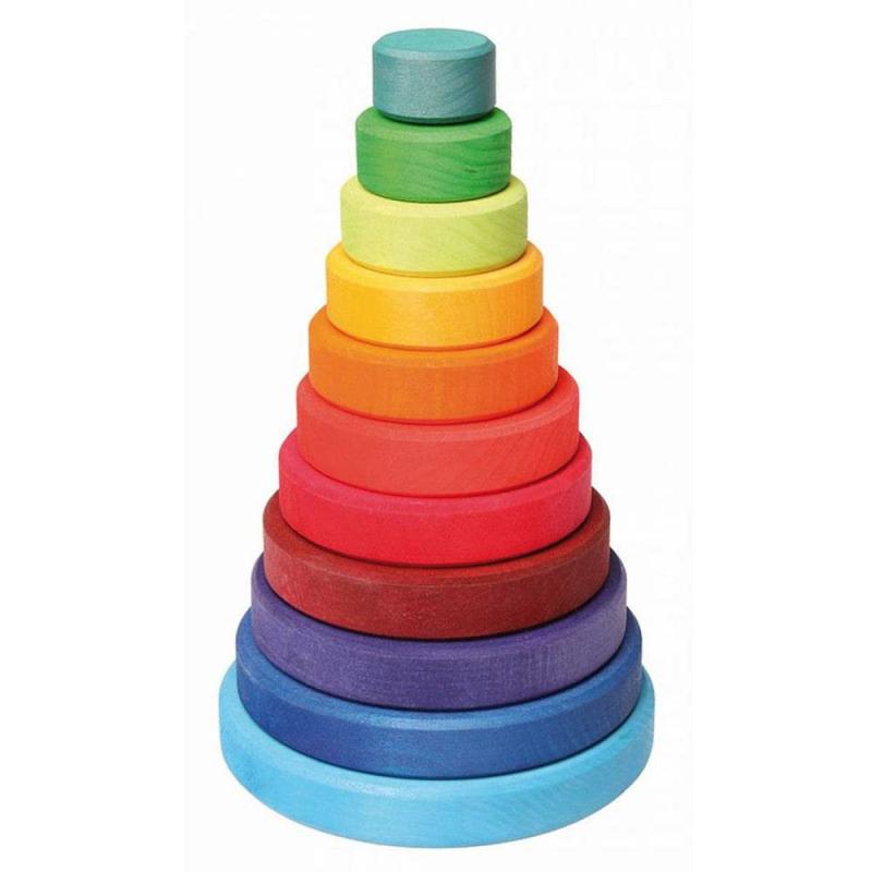 Wooden Rainbow Stacking Tower Blocks & Building