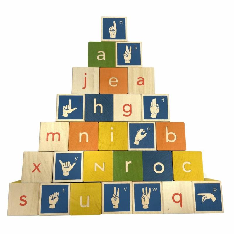 Wooden Sign Language Blocks Blocks & Building