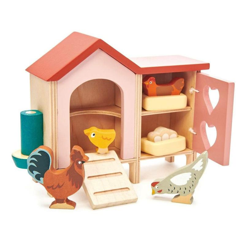 Wooden Toy Chicken Coop Pretend Play