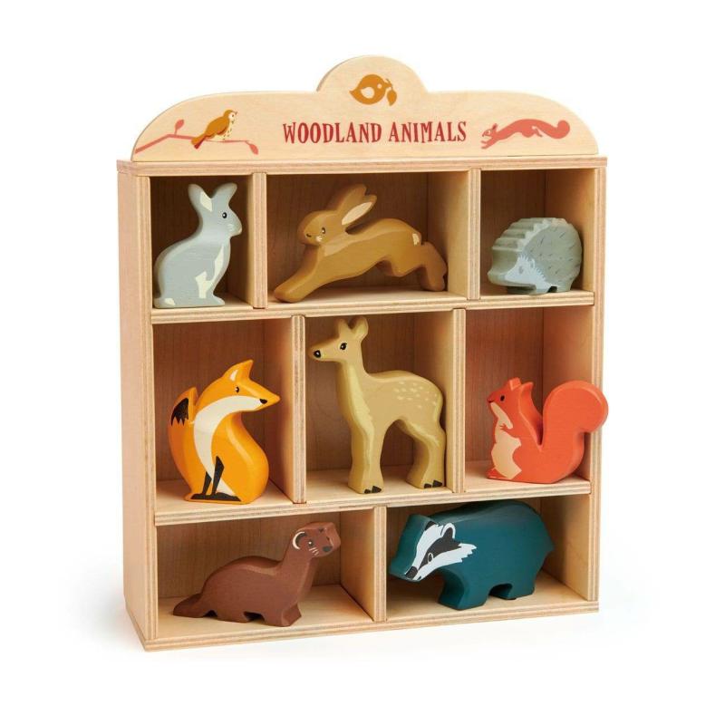 Woodland Wooden Animals Set Pretend Play