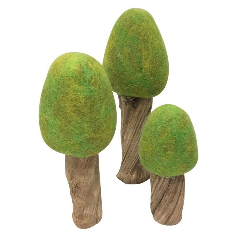 Wool Felted Spring Trees – Set Of 3 Fairies & Gnomes