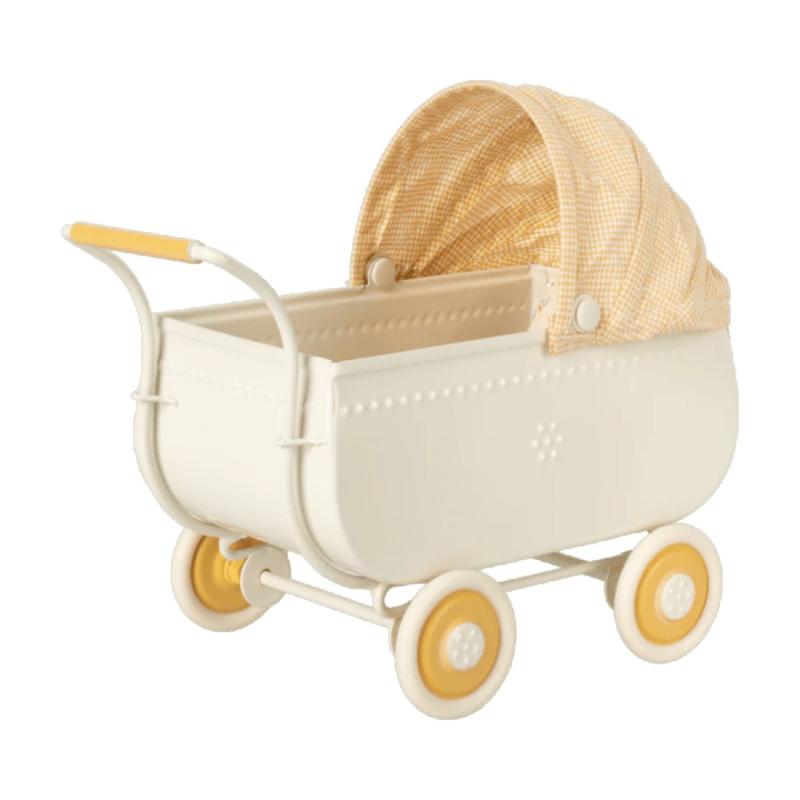 Yellow Pram Carriage With Micro Bunny Pretend Play