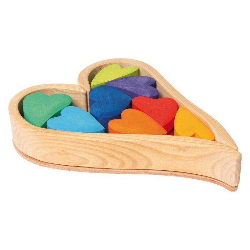 Wooden Heart Blocks – Rainbow Blocks & Building